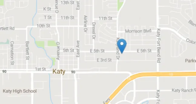 Map of Katy, TX showing the Aesthetic Master Infusions location