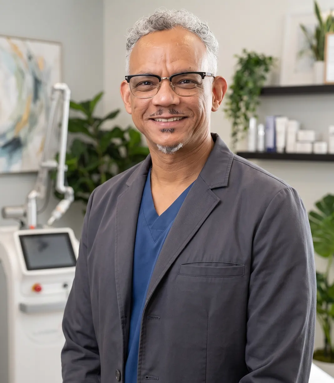 Dr. Petry, medical director, in a treatment room